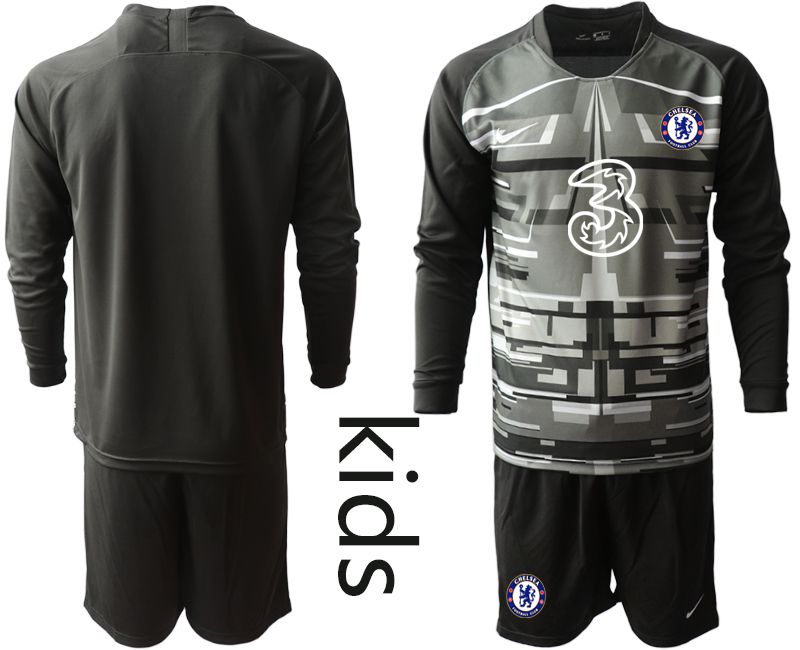 Youth 2020-2021 club Chelsea black long sleeve goalkeeper Soccer Jerseys